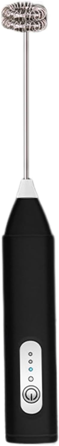 Electric Handheld Milk Frother – Portable Drink Mixer & Foam Maker for Coffee, Lattes, Hot Chocolate & More (Black)