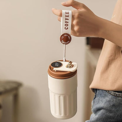 Ceramic Coffee Mug with Smart Temperature Display – Modern Insulated Cup for Hot & Cold Drinks (420 ml)