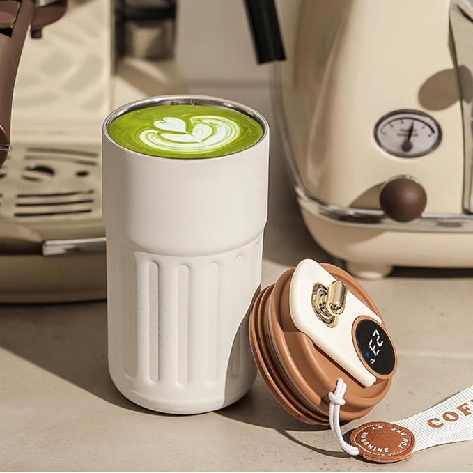 Ceramic Coffee Mug with Smart Temperature Display – Modern Insulated Cup for Hot & Cold Drinks (420 ml)